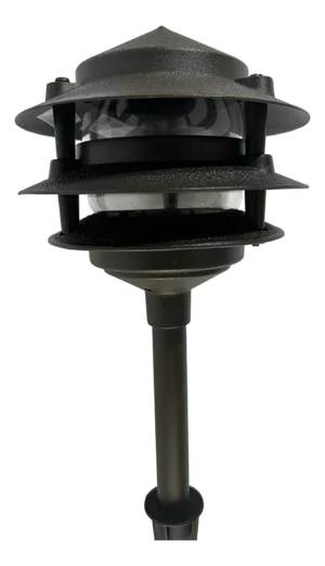 John Timberland’s Three-Tier Pagoda 11" - High Bronze Led - Landscape Path Light - 1 Piece