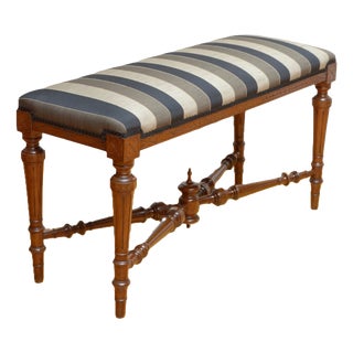 Antique Window Seat in Walnut, 1880 For Sale