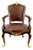 French Francois Linke Style Ormolu and Wood Leather Armchair For Sale