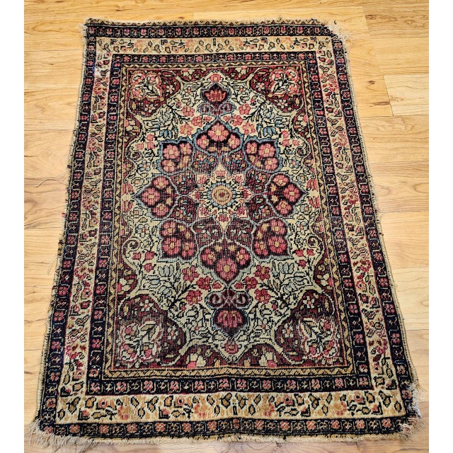 "Gorgeously designed with a wonderful color palette Persian Kerman Lavar area rug in a large format floral pattern from...