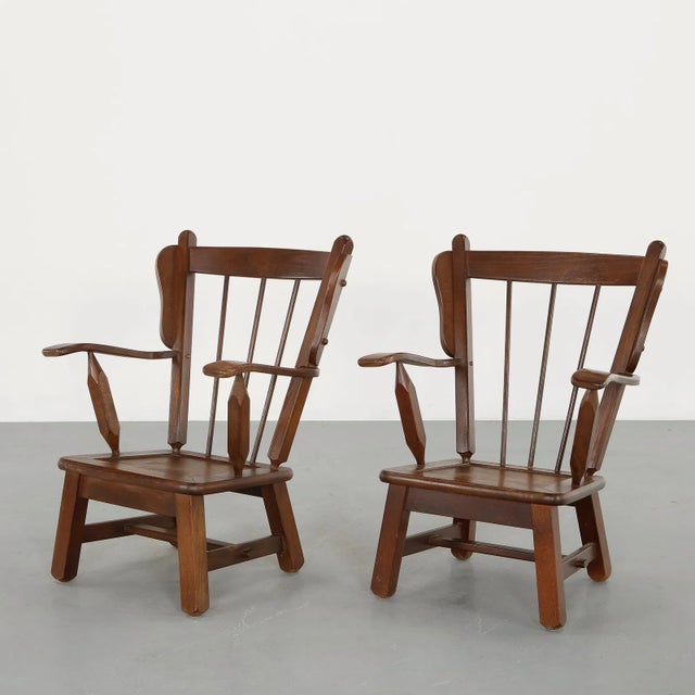 1950s Modernist Windsor Armchairs in the Style of Herman De Vries - Pair For Sale - Image 4 of 17