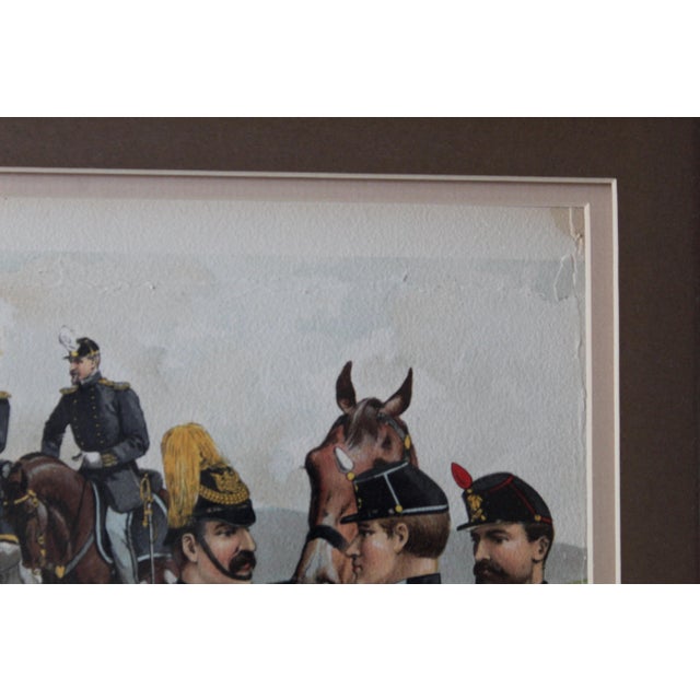 Chromolithograph by H. A. Ogden Military Uniforms - 19th Century European Soldiers, Matched Pair, Equestrian & Infantry Scenes - Antique Framed Prints For Sale - Image 17 of 17