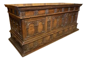 17th Century Spanish Baroque Carved Walnut Blanket Chest
