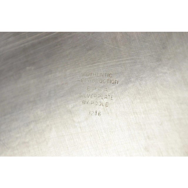Vintage Epca Silverplate by Poole 3216 Round Silver Platter Tray - Engraved For Sale - Image 10 of 11
