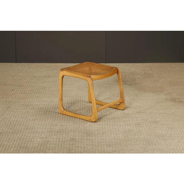 Pair of 1970s Bentwood Chairs & Caned Ottoman by Baumann France, Signed For Sale - Image 16 of 18