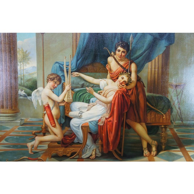 Sappho and Phaon Contemporary School Oil Painting After Jacques-Louis David 72" For Sale - Image 6 of 12