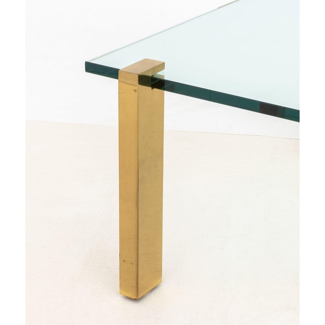 Late 20th Century Peter Ghyczy Style Brass and Glass Coffee Table For Sale - Image 5 of 8