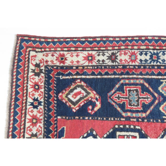 Antique Karabagh Kazak Caucasian Rug For Sale - Image 4 of 16