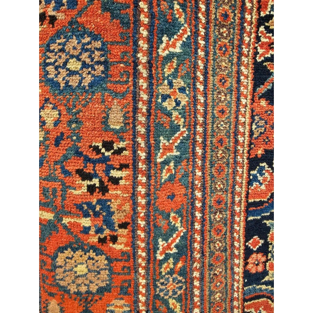 Vintage Malayer Gallery Area Rug, Hand-Knotted Wool, Geometric Pattern, 5x13, Navy & Terracotta For Sale - Image 14 of 16