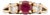 14k Yellow Gold Pink Tourmaline and Diamond Three-Stone Ring For Sale