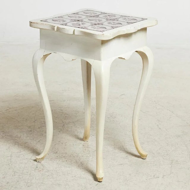 Antique Faience Tea Table, 18th Century For Sale - Image 4 of 7