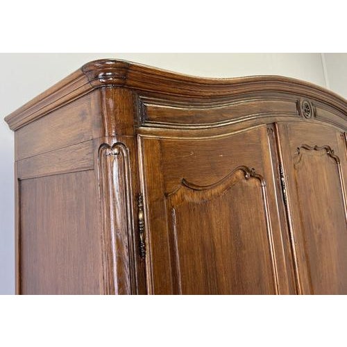 Vintage French Louis XVI Style Wardrobe in Oak For Sale - Image 9 of 11