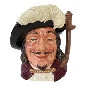 Royal Doulton England 1950s “Porthos” Large Porcelain Toby Mug/Character Jug (D6440)