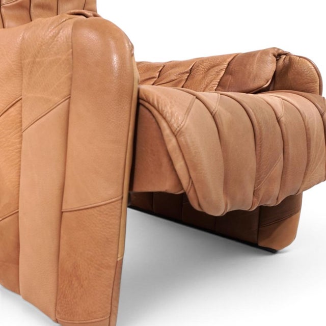 Set of DS 50 Patchwork Lounge Chair in Buffalo Leather with Ottoman from de Sede, 1970s For Sale - Image 17 of 18