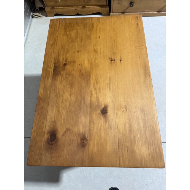 Wood Antique Pine Table / Desk With Single Drawer From England For Sale - Image 7 of 18