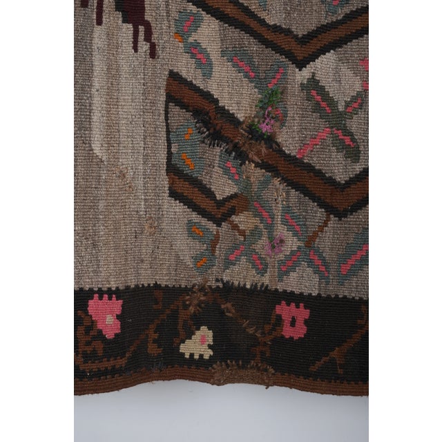 Vintage Anatolian Gabbeh Lion Kilim Rug 6'6'' X 11'1'' For Sale - Image 9 of 12