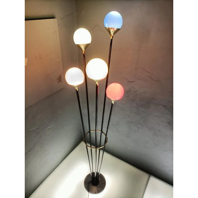 Iron, Brass & Marble Alberello Floor Lamp from Stilnovo For Sale - Image 9 of 18