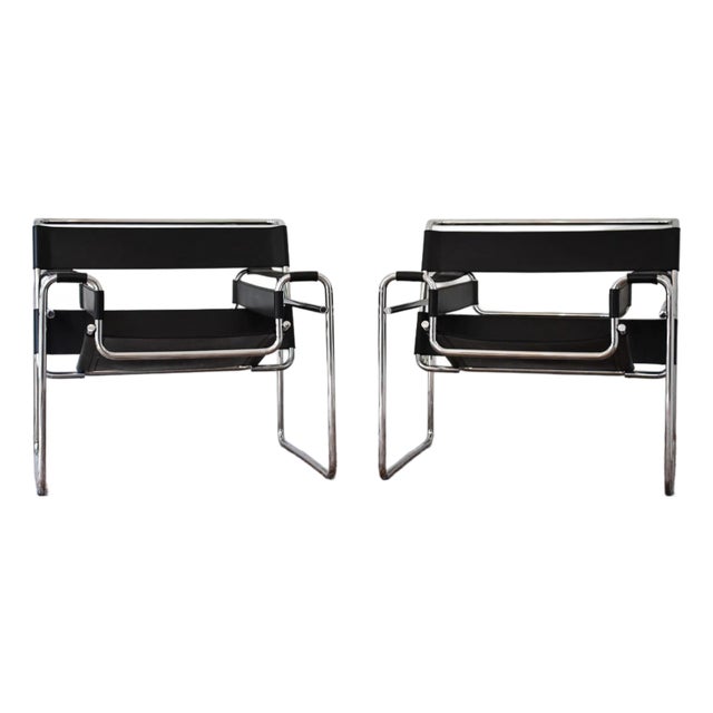 1990s Pair of Wassily Chairs by Marcel Breuer for Knoll For Sale