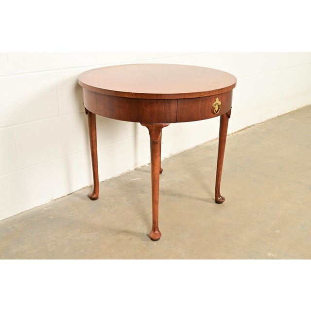 Baker Furniture Company Baker Furniture Queen Anne Walnut Tea Table For Sale - Image 4 of 16