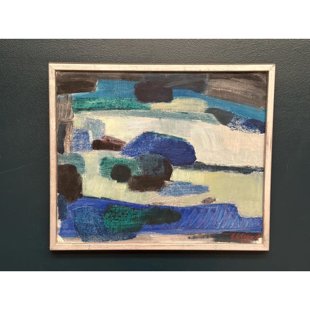 Bengt Eklund, Blue Coast (Blå Kust), 1950s, Oil on Canvas, Framed For Sale - Image 10 of 15