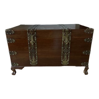Chinese Brass-Mounted Hardwood Chest For Sale
