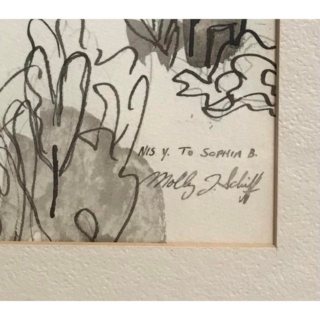 Molly Schiff listed Chicago artist in an original matting and framing, 1970s drawing from her Travel series. Molly's...
