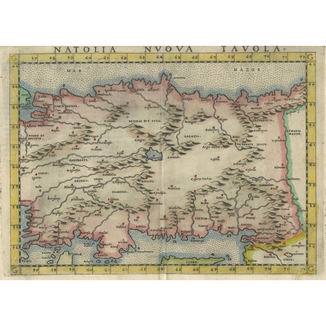 16th Century Renaissance Map of Anatolia Nuova Tavola, Italy, 1598 For Sale - Image 5 of 10