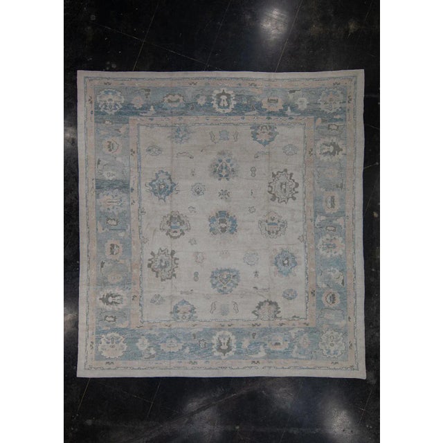 Turkish Oushak Rug 12'10" x 13'7" For Sale In Houston - Image 6 of 6