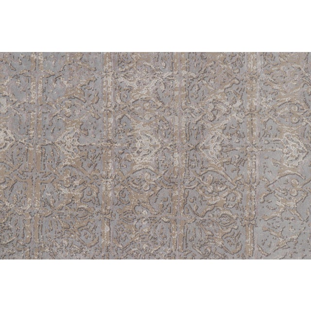 Modern Rug & Kilim’s Modern Abstract Runner Rug in Silver-Gray “Sasan” For Sale - Image 3 of 8