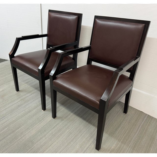 Neoclassical Christian Liaigre Fauteuils Neoclassical Arm Chairs, Pair For Sale - Image 3 of 12