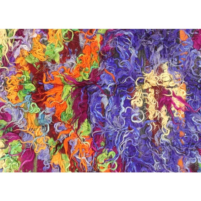 1960s Turkish Tulu Rug. Hand woven with Angora wool on wool kilim foundation in the Konya region of central Turkey. Tulu,...