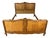 Vintage Louis XVI French Oak Double Bed Frame with Carved Headboard For Sale