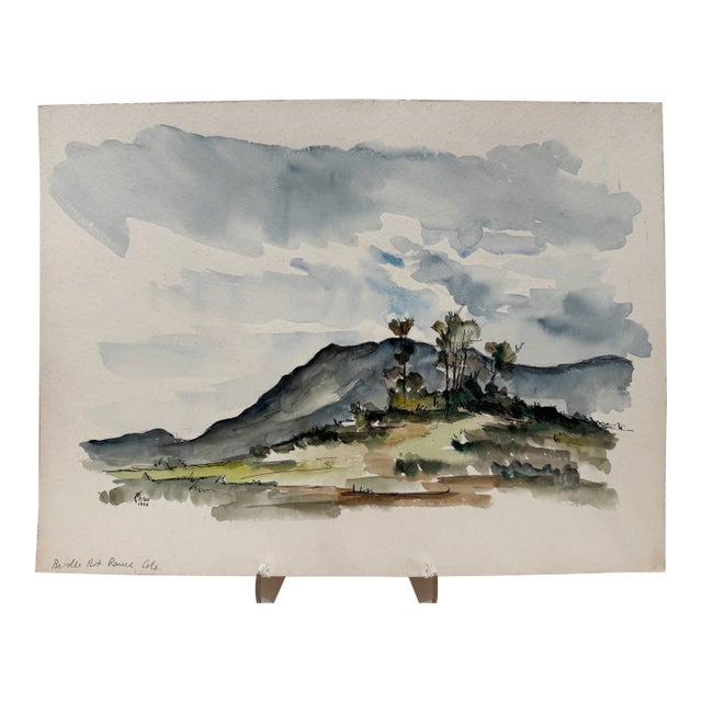 Henry Emil Salloch Original Watercolor on Paper Bridle Bit Ranch, Colorado. 1956. For Sale