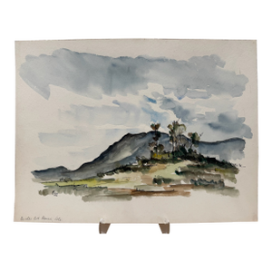 Henry Emil Salloch Original Watercolor on Paper Bridle Bit Ranch, Colorado. 1956.