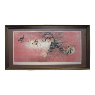 French Still Life Original Color Lithograph by Hoi Lebadang For Sale