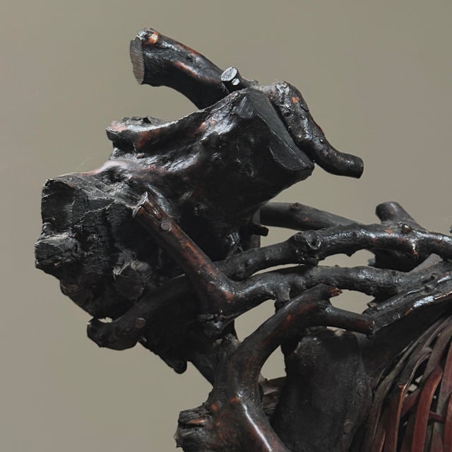 Vintage Japanese Nest-Form Art Nouveau Style Ikebana Basket (Su-Ikebana Kago) For Sale - Image 12 of 12