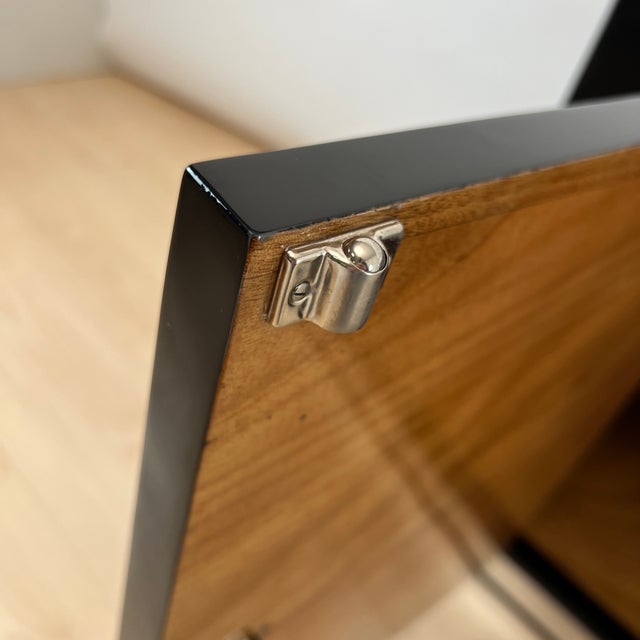 Art Deco Black Lacquered Lowboard with Chrome Fittings, France, 1930s For Sale - Image 13 of 18