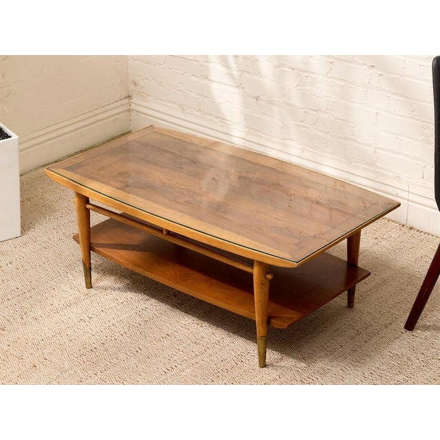 Wood Vintage Lane Furniture “Copenhagen” Coffee Table With Glass Top For Sale - Image 7 of 12