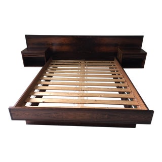20th Century Scandinavian Rosewood Queen Size Bedframe For Sale