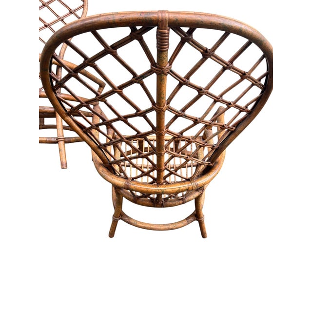 Late 20th Century Ficks Reed Peacock Fan Back Balloon Rattan Chairs a Pair For Sale - Image 15 of 17