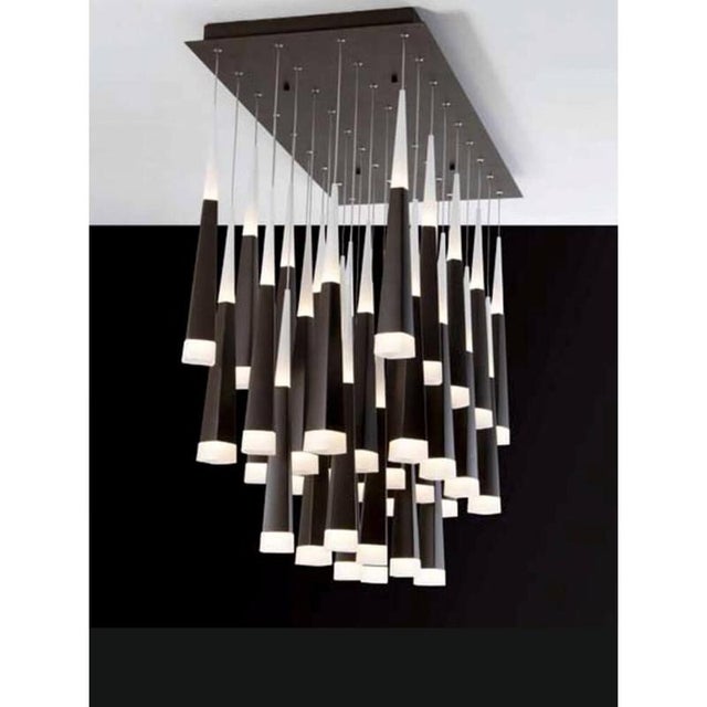 Black Meteoriti Di Metallo Chandelier in Aluminum and Acrylic by Jago For Sale - Image 10 of 11