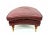 Claret Leather Footstool on Brass Wheels, 1990s For Sale - Image 6 of 10