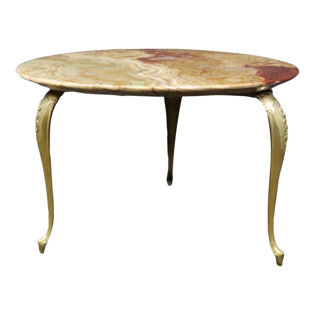 Onyx & Metal Coffee Table For Sale