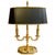 Black Vintage French Neoclassical Brass Three-Light Bouillotte Lamp With Black Tole Shade For Sale - Image 8 of 9