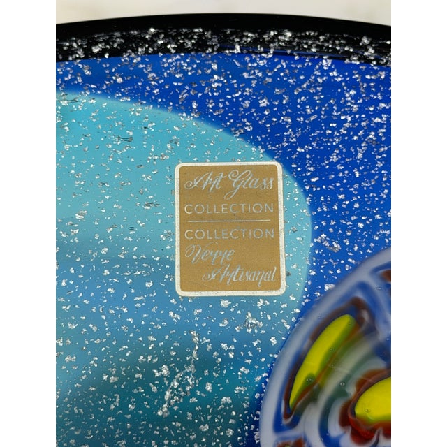 Late 20th Century Oversized Multicolor Murano-Style Art Glass Centerpiece Bowl – 17” For Sale - Image 11 of 12