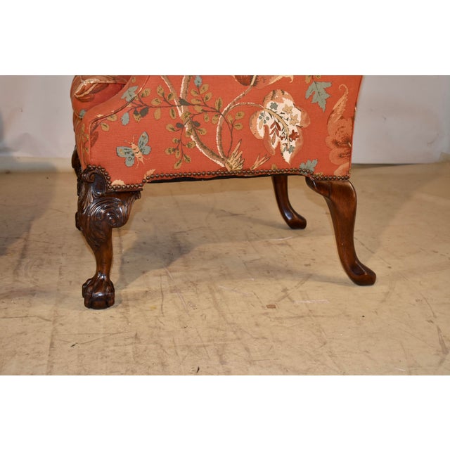 Wood Pair of 19th Century English Walnut Wing Back Chairs For Sale - Image 7 of 12