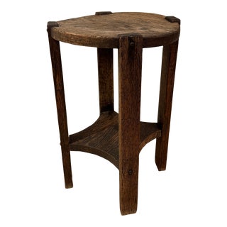 1940s Vintage Rustic Wood Side Table For Sale