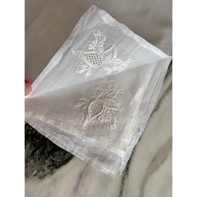 Pomegranate Motif Fine Cotton Linen Napkins - Set of 8 For Sale In Seattle - Image 6 of 15