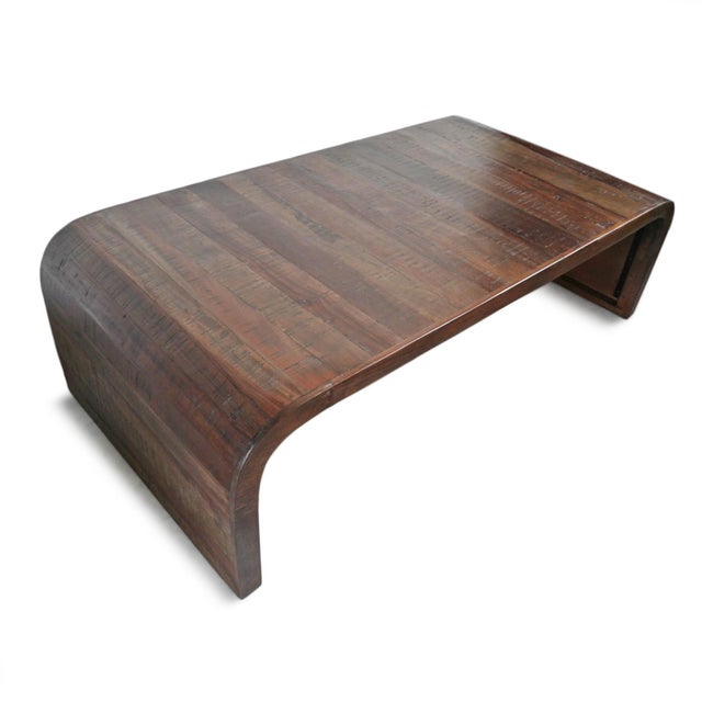 Salvaged Wood Mod Waterfall Coffee Table For Sale In Los Angeles - Image 6 of 9