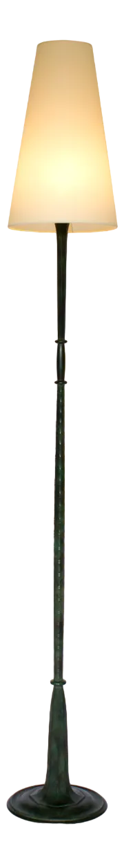 Floor Lamp in Patinated Bronze by Genet & Michon, France, 1940s